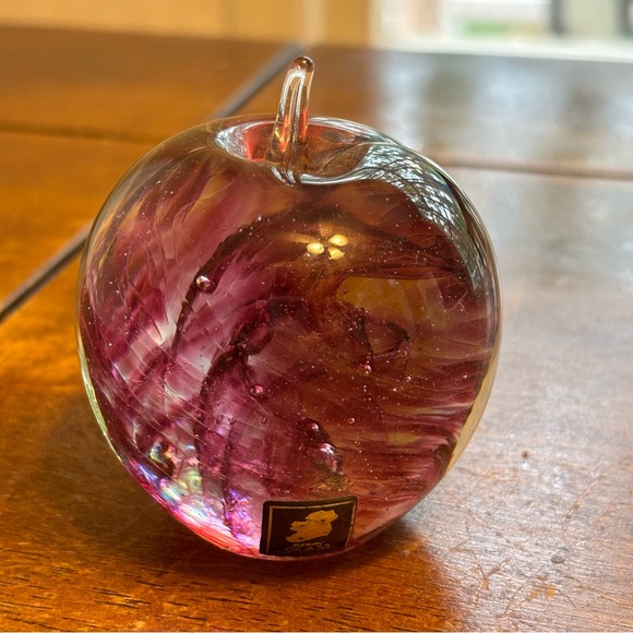VTG Kerry Glass Purple Plum Apple Ireland Paperweight Swirl NOS - Picture 5 of 14